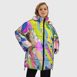 Куртка зимняя женская Краски лета абстракция, цвет: 3D-красный — фото 2