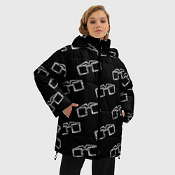 Куртка зимняя женская Модные очки черно-белый узор, цвет: 3D-светло-серый — фото 2