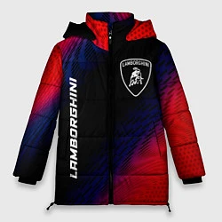 Куртка зимняя женская Lamborghini красный карбон, цвет: 3D-черный