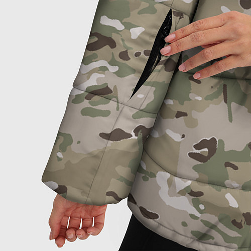 Женская зимняя куртка Мультикам камуфляж / 3D-Черный – фото 5