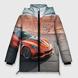 Куртка зимняя женская Chevrolet Corvette - Motorsport - Desert, цвет: 3D-светло-серый