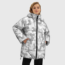Куртка зимняя женская Камуфляж цифра светло-серый крупный, цвет: 3D-красный — фото 2