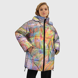 Куртка зимняя женская Осенний пейзаж графика, цвет: 3D-черный — фото 2