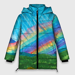 Куртка зимняя женская Летний дождь радуга, цвет: 3D-красный
