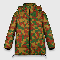 Куртка зимняя женская Камуфляж WW2 German, цвет: 3D-красный