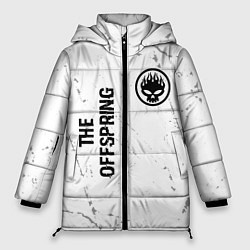 Куртка зимняя женская The Offspring glitch на светлом фоне: надпись, сим, цвет: 3D-черный