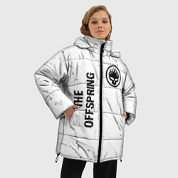 Куртка зимняя женская The Offspring glitch на светлом фоне: надпись, сим, цвет: 3D-черный — фото 2