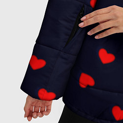 Куртка зимняя женская Сердечки, цвет: 3D-светло-серый — фото 2