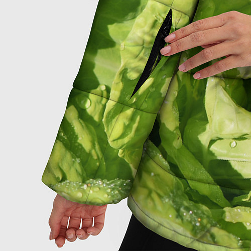 Женская зимняя куртка Свежая капуста / 3D-Черный – фото 5