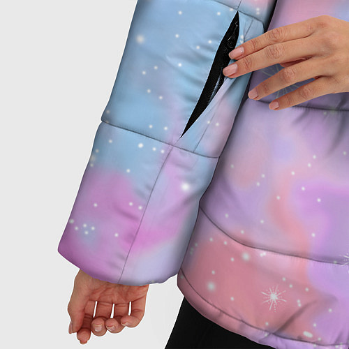 Женская зимняя куртка Pink starry sky / 3D-Черный – фото 5