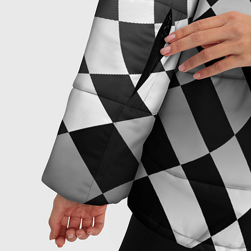 Женская зимняя куртка Lamborghini racing flag / 3D-Черный – фото 5