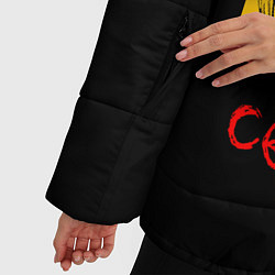 Куртка зимняя женская Взгляд Макимы - Человек бензопила, цвет: 3D-черный — фото 2