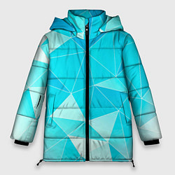 Куртка зимняя женская Легкие голубые блоки с градиентом, цвет: 3D-светло-серый