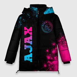 Куртка зимняя женская Ajax - neon gradient: надпись, символ, цвет: 3D-черный