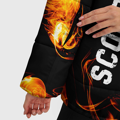 Женская зимняя куртка Scorpions и пылающий огонь / 3D-Черный – фото 5