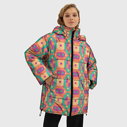 Куртка зимняя женская Паттерн мозайка, цвет: 3D-светло-серый — фото 2