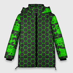 Куртка зимняя женская Зеленые плиты, цвет: 3D-светло-серый
