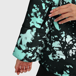 Куртка зимняя женская Абстракция текстура Снег, цвет: 3D-черный — фото 2
