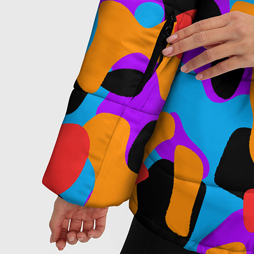 Женская зимняя куртка Абстракция - благородные цвета / 3D-Черный – фото 5