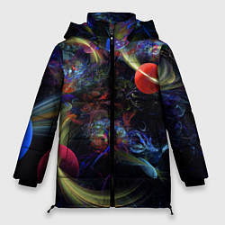 Куртка зимняя женская Abstract space composition, цвет: 3D-черный