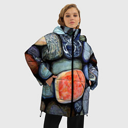 Куртка зимняя женская Цветные камушки, цвет: 3D-светло-серый — фото 2
