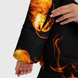 Куртка зимняя женская Imagine Dragons и пылающий огонь, цвет: 3D-черный — фото 2