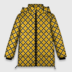 Женская зимняя куртка Черно-желтый клетчатый узор