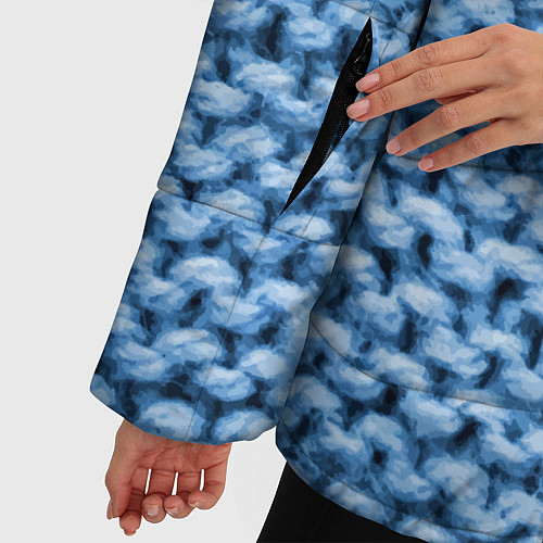 Женская зимняя куртка Грубая шерстяная вязка - мода / 3D-Черный – фото 5