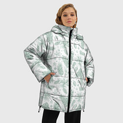 Куртка зимняя женская Шишки и веточки - Новый год, цвет: 3D-светло-серый — фото 2
