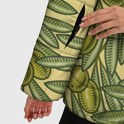 Куртка зимняя женская Винтажные ветви оливок, цвет: 3D-светло-серый — фото 2