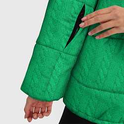 Куртка зимняя женская Зеленый вязаный свитер, цвет: 3D-красный — фото 2