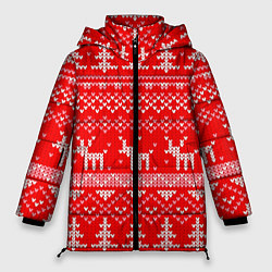 Женская зимняя куртка Рождественский красный свитер с оленями