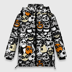 Куртка зимняя женская Злобные панды, цвет: 3D-красный