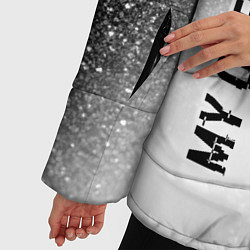 Куртка зимняя женская My Chemical Romance glitch на светлом фоне: надпис, цвет: 3D-черный — фото 2
