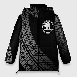 Куртка зимняя женская Skoda tire tracks, цвет: 3D-черный