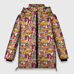 Куртка зимняя женская Люди и животные, цвет: 3D-красный