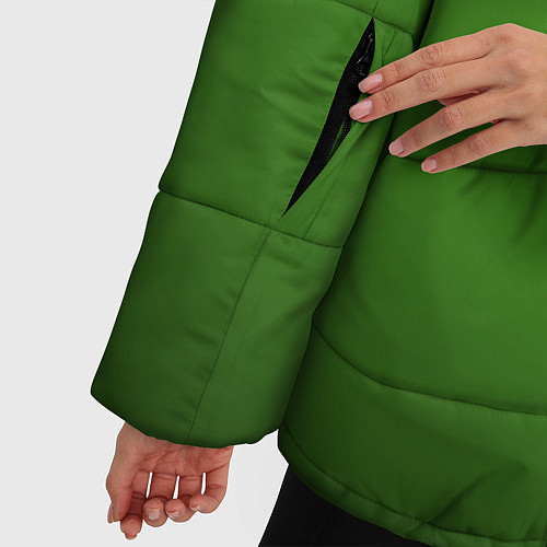 Женская зимняя куртка Зеленый с затемняющей виньеткой / 3D-Черный – фото 5