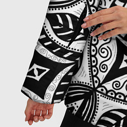 Куртка зимняя женская Черно-белая мандала, цвет: 3D-светло-серый — фото 2