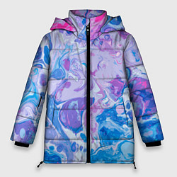 Куртка зимняя женская Абстрактные разводы краски, цвет: 3D-светло-серый