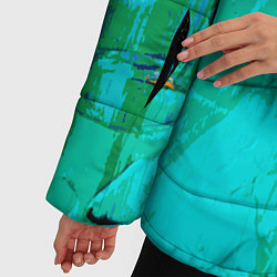 Куртка зимняя женская Абстрактные краски - текстура, цвет: 3D-черный — фото 2