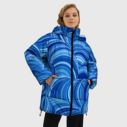 Куртка зимняя женская Дуговой шлейф - синий паттерн, цвет: 3D-светло-серый — фото 2