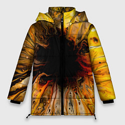 Куртка зимняя женская Жёлтые текущие краски, цвет: 3D-красный