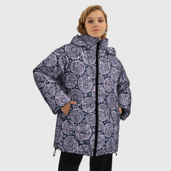 Куртка зимняя женская Круг с узором, цвет: 3D-черный — фото 2