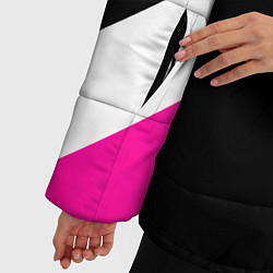 Куртка зимняя женская FIRM черный с розовой вставкой, цвет: 3D-черный — фото 2
