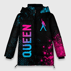 Женская зимняя куртка Queen - neon gradient: надпись, символ