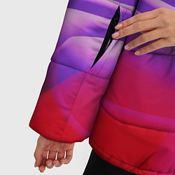 Куртка зимняя женская Волнообразные листы разных цветов, цвет: 3D-черный — фото 2