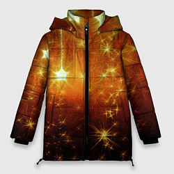 Куртка зимняя женская Золотистае звёзды, цвет: 3D-черный