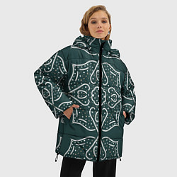 Куртка зимняя женская Узор точки-сердечки, цвет: 3D-черный — фото 2