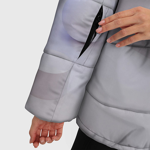 Женская зимняя куртка Светлые геометрические шары и кубы / 3D-Черный – фото 5