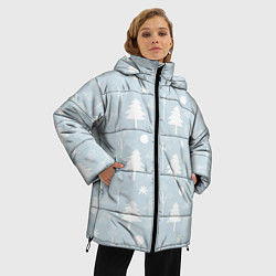 Куртка зимняя женская Зимние ёлочки, цвет: 3D-светло-серый — фото 2